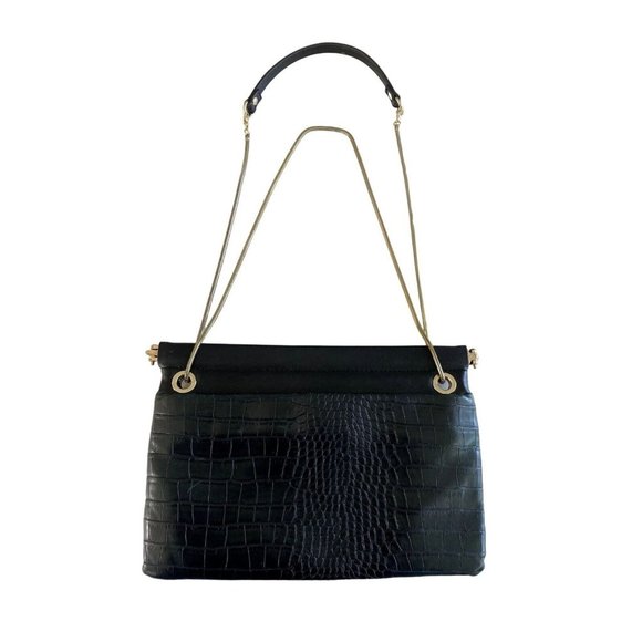 Zara Bags Zara Crossbody Crossbodyshoulder Bag Black Vegan Leather